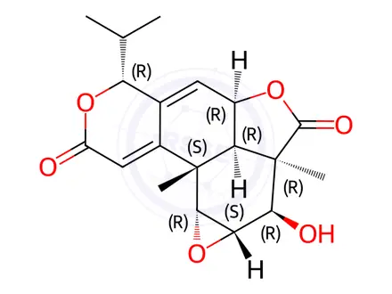 Chemical structure of (1aR)-1aβ,2a,4aβ,4bβ,6,8,9b,9cβ-Octahydro-2β-hydroxy-2aβ,9bα-dimethyl-6β-isopropyl-2H,3H-furo[2',3',4':4,5]oxireno[7,8]naphtho[2,1-c]pyran-3,8-dione