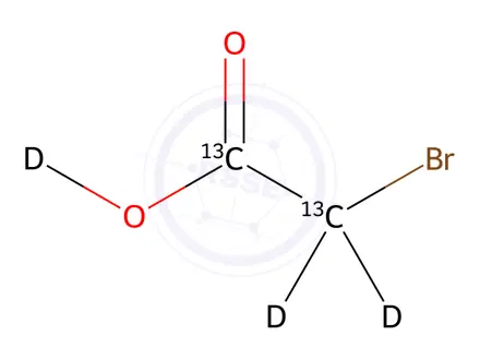 Chemical structure of Bromoacetic acid-13C2,d3