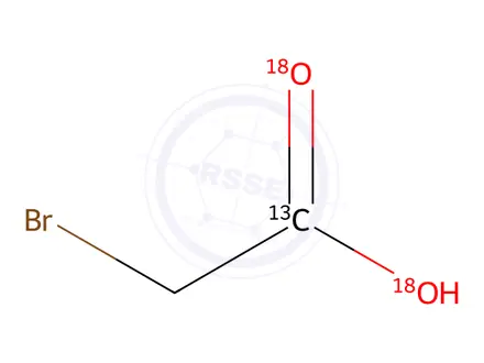 Chemical structure of Bromoacetic acid-1-13C,18O2