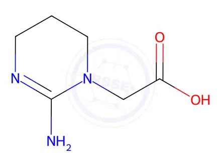 Chemical structure of 1-carboxymethyl-2-iminohexahydropyrimidine