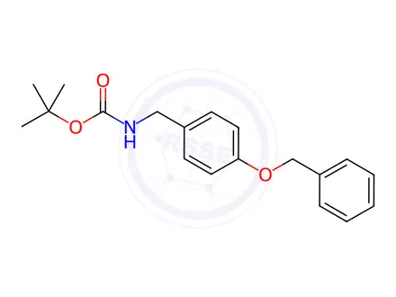 Chemical structure of Carbamic acid, N-[[4-(phenylmethoxy)phenyl]methyl]-, 1,1-dimethylethyl ester