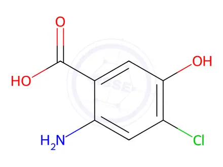Chemical structure of 2-Amino-4-chloro-5-hydroxybenzoic Acid