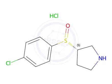 Chemical structure of (3S)-3-((4-Chlorophenyl)sulfinyl)pyrrolidine hydrochloride