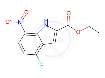Chemical structure of Ethyl 4-fluoro-7-nitro-1H-indole-2-carboxylate