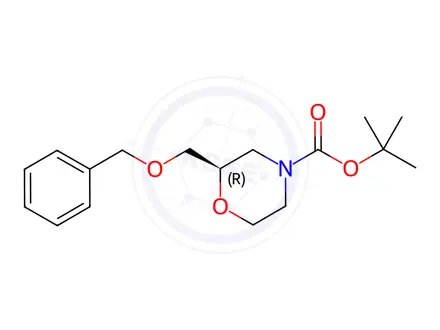 Chemical structure of (R)-tert-butyl 2-((benzyloxy)methyl)morpholine-4-carboxylate