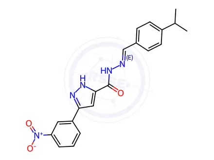 Chemical structure of N'-(4-Isopropylbenzylidene)-3-(3-nitrophenyl)-1H-pyrazole-5-carbohydrazide