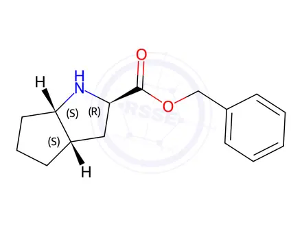 Chemical structure of Ramipril Impurity 1 ((R,S,S)-2-Azabicyclo[3.3.0]octane-3-Carboxylic Acid Benzyl Ester)