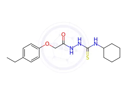Chemical structure of N-[(Cyclohexylcarbamothioyl)amino]-2-(4-ethylphenoxy)acetamide