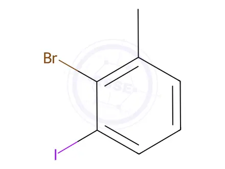 Chemical structure of 2-bromo-1-iodo-3-methylbenzene