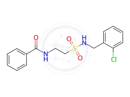 Chemical structure of N-(2-(N-(2-Chlorobenzyl)sulfamoyl)ethyl)benzamide
