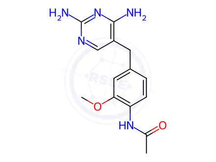 Chemical structure of N-(4-((2,4-Diaminopyrimidin-5-yl)methyl)-2-methoxyphenyl)acetamide