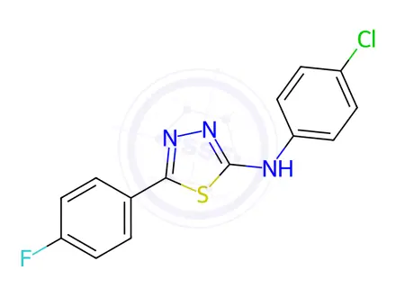 Chemical structure of N-(4-Chlorophenyl)-5-(4-fluorophenyl)-1,3,4-thiadiazol-2-amine