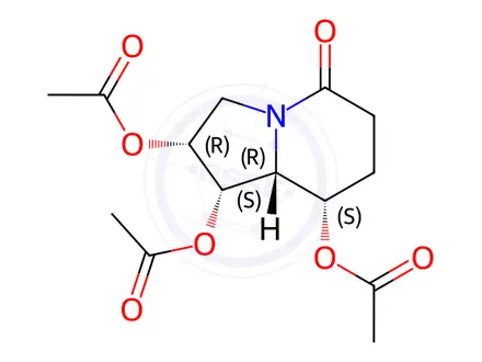 Chemical structure of (1S,2R,8R,8aR)-1,2,8-Triacetoxy-octahydro-5-oxyindolizine