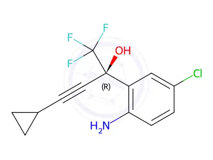 Chemical structure of (R)-5-Chloro-α-(cyclopropylethynyl)-2-amino-α-(trifluoromethyl) benzenemethanol