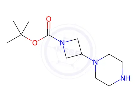 Chemical structure of tert-Butyl 3-(piperazin-1-yl)azetidine-1-carboxylate dihydrochloride