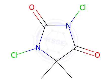 Chemical structure of 1,3-Dichloro-5,5-dimethylhydantoin