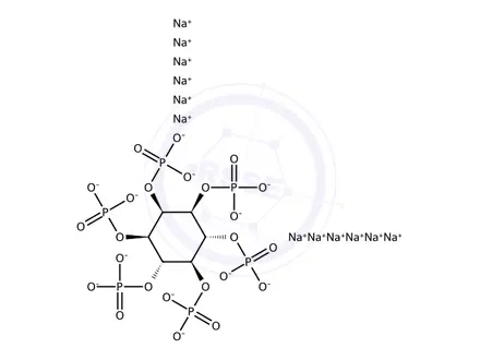 Chemical structure of myo-Inositol, hexakis(dihydrogen phosphate), dodecasodium salt