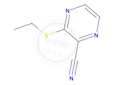Chemical structure of 3-(ethylsulfanyl)pyrazine-2-carbonitrile