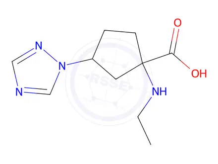 Chemical structure of 1-(Ethylamino)-3-(1h-1,2,4-triazol-1-yl)cyclopentane-1-carboxylic acid