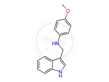 Chemical structure of N-((1H-indol-3-yl)methyl)-4-methoxyaniline