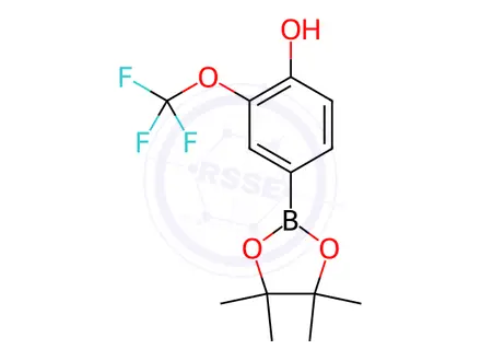 Chemical structure of 4-(4,4,5,5-Tetramethyl-1,3,2-dioxaborolan-2-yl)-2-(trifluoromethoxy)phenol