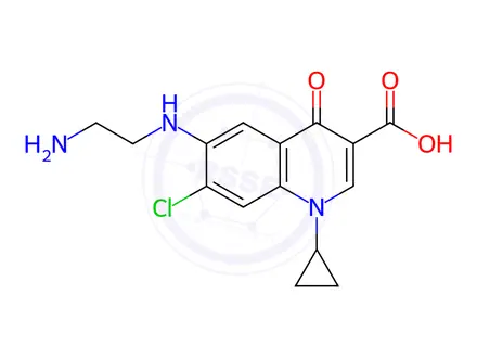 Chemical structure of 6-((2-Aminoethyl)amino)-7-chloro-1-cyclopropyl-4-oxo-1,4-dihydroquinoline-3-carboxylic acid