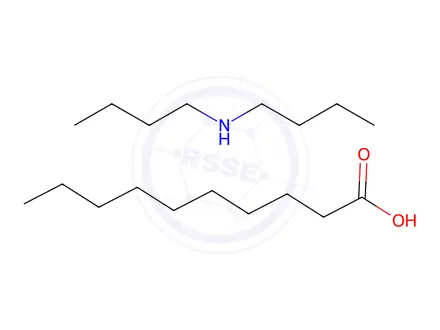 Chemical structure of decanoic acid, compound with dibutylamine (1:1)