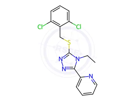Chemical structure of 2-(5-((2,6-Dichlorobenzyl)thio)-4-ethyl-4H-1,2,4-triazol-3-yl)pyridine