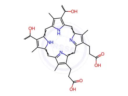 Chemical structure of Hematoporphyrin dihydrochloride