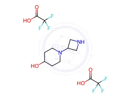 Chemical structure of 1-(3-azetidinyl)-4-Piperidinol 2,2,2-trifluoroacetate (1:2)
