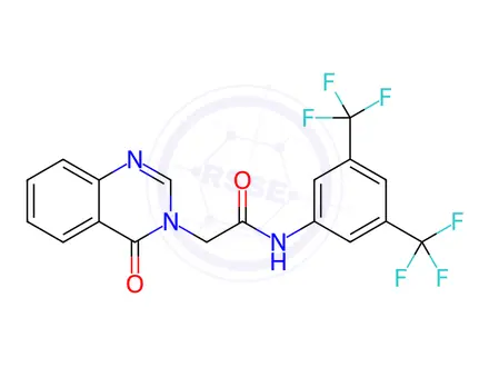 Chemical structure of N-(3,5-Bis(trifluoromethyl)phenyl)-2-(4-oxoquinazolin-3(4H)-yl)acetamide