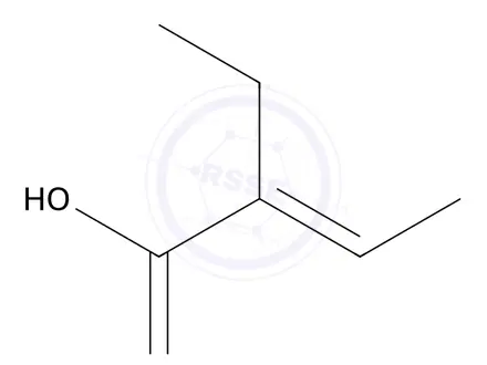 Chemical structure of (E)-2-Ethylbut-2-enoic acid