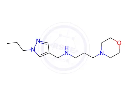 Chemical structure of 3-morpholin-4-yl-N-[(1-propyl-1H-pyrazol-4-yl)methyl]propan-1-amine