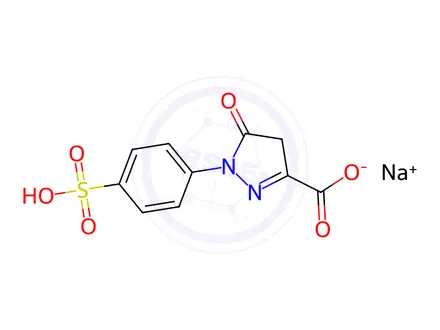 Chemical structure of 3-Carboxy-1-(4-sulfophenyl)-5-pyrazolone Sodium Salt