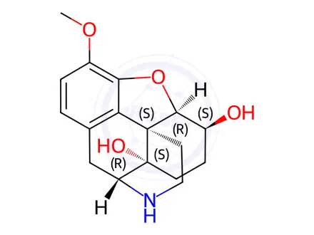 Chemical structure of 4,5α-epoxy-3-methoxy-morphinan-6α,14-diol