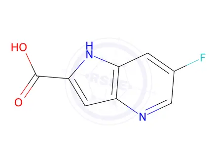 Chemical structure of 6-Fluoro-1H-pyrrolo[3,2-b]pyridine-2-carboxylic acid