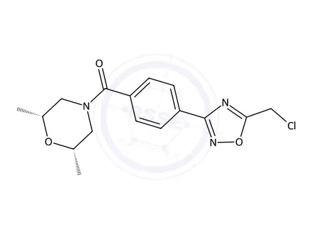 Chemical structure of (4-(5-(Chloromethyl)-1,2,4-oxadiazol-3-yl)phenyl)((2S,6R)-2,6-dimethylmorpholino)methanone