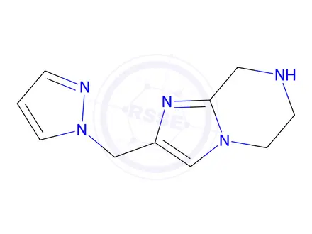 Chemical structure of 2-((1H-Pyrazol-1-yl)methyl)-5,6,7,8-tetrahydroimidazo[1,2-a]pyrazine