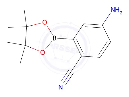 Chemical structure of 4-Amino-2-(tetramethyl-1,3,2-dioxaborolan-2-yl)benzonitrile