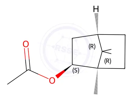 Chemical structure of (+)-Bornyl acetate