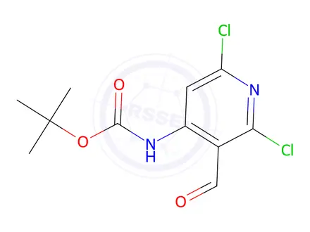 Chemical structure of tert-Butyl (2,6-dichloro-3-formylpyridin-4-yl)carbamate