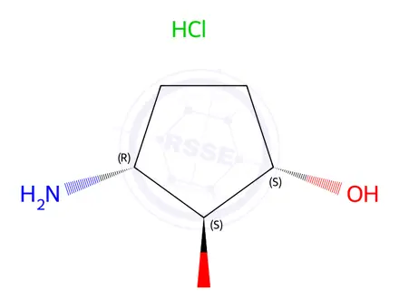 Chemical structure of Rac-(1S,2S,3R)-3-amino-1,2-cyclopentanediol hydrochloride