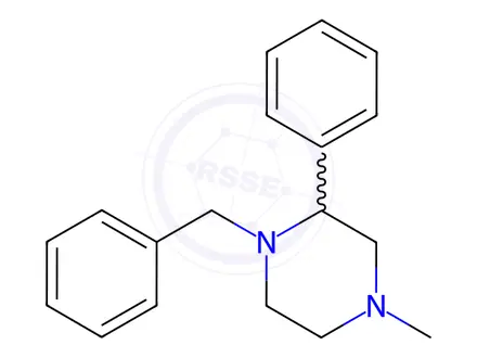 Chemical structure of Piperazine, 4-methyl-2-phenyl-1-(phenylmethyl)-