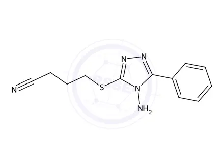 Chemical structure of 4-((4-Amino-5-phenyl-4H-1,2,4-triazol-3-yl)thio)butanenitrile