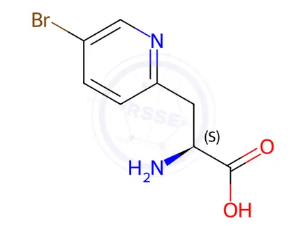Chemical structure of (S)-2-Amino-3-(5-bromopyridin-2-yl)propanoic acid dihydrochloride