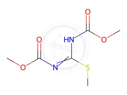Chemical structure of 1,3-Bis(methoxycarbonyl)-2-methyl-2-thiopseudourea