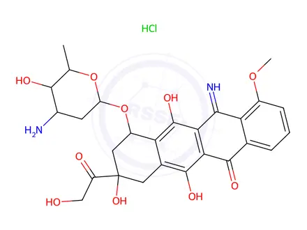 Chemical structure of 5-Iminodoxorubicin HCl