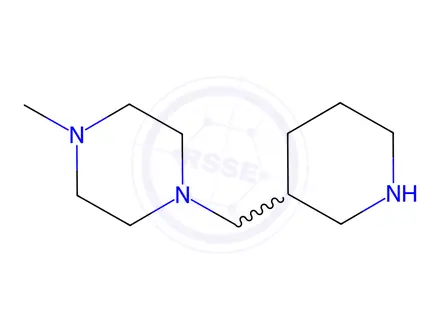 Chemical structure of 1-methyl-4-(piperidin-3-ylmethyl)piperazine
