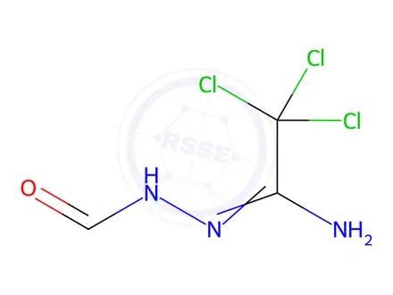 Chemical structure of 2,2,2-Trichloroethanimidic acid 2-formylhydrazide