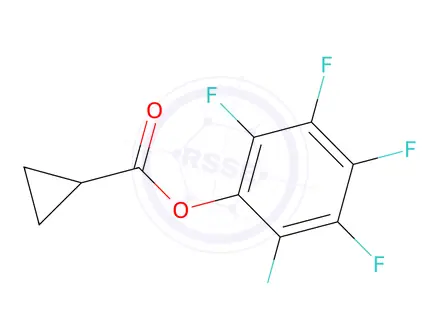 Chemical structure of (2,3,4,5,6-pentafluorophenyl) cyclopropanecarboxylate